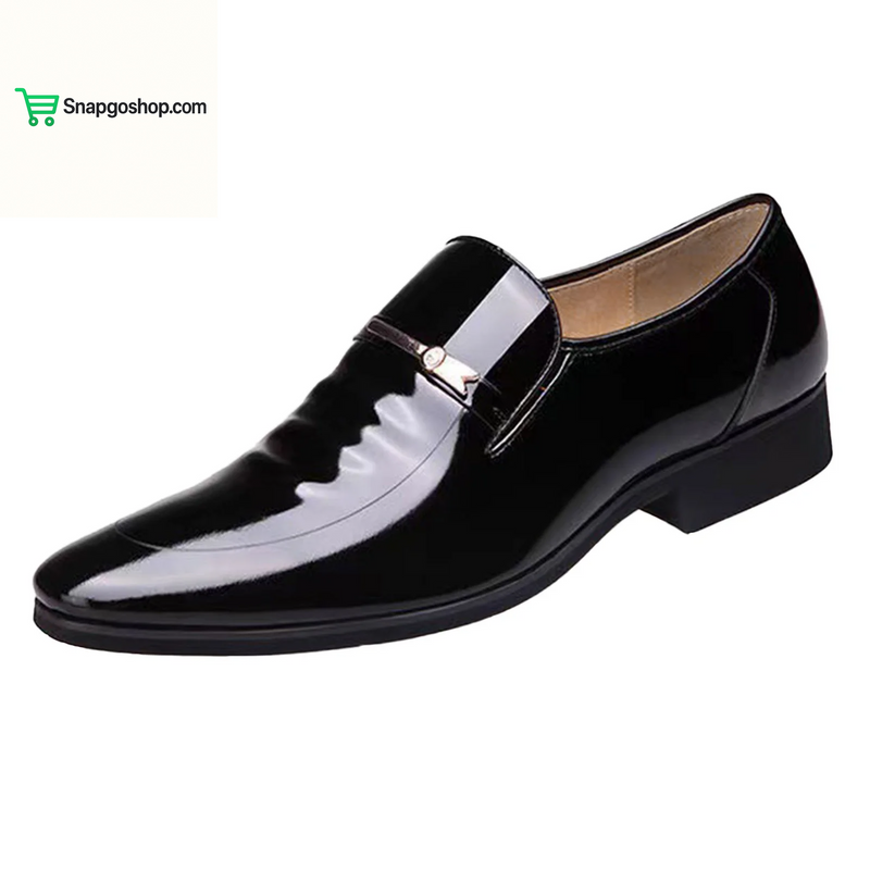 Adult Men Shoes Extra Wide Shoes for Men Leather Classic Style Mens Shoes Fashion Metal Strip Decoration Leather Shoe Horn for Men Black 9