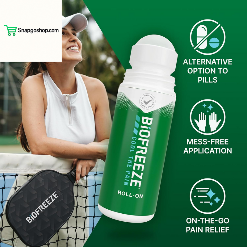 Roll on Pain Relief for Knee, Neck, Hip, Joint, Shoulder, & Simple Backache, Arthritis Pain Reliever, Sore Muscle Relief, Roll on Menthol Gel 3 Fl Oz (Pack of 3)