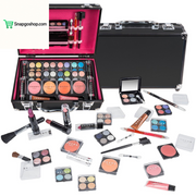 Carry All Makeup Train Case with Pro Makeup Set, Makeup Brushes, Lipsticks, Eye Shadows, Blushes, Powders, and More - Reusable Makeup Storage Organizer - Premium Gift Packaging - Pink