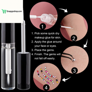 Flat Back Rhinestone Kits Colorful Rhinestones+Crystal Ab&Transparent White Face Gems Nail Gem with Quick Dry Makeup Glue+Picker Pencil+Tweezer for Bedazzling Face Makeup and Nail Art