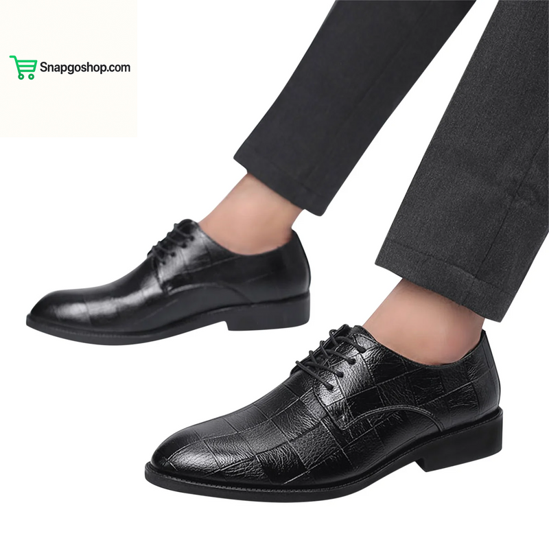 Men’S Dress Shoes Oxfords Uniform Business Lace up Formal Soft Classic Wedding Shoes(Black,10.5)