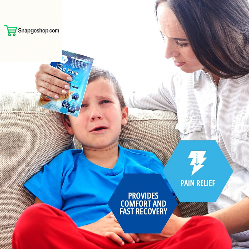 Instant Cold Pack First Aid Kit Ice Pack for Injuries and Pain Relief, No Freezer Needed, 5In X 6In (6 Count (Pack of 1) Clear)