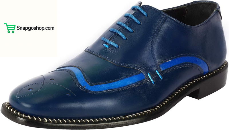 Mens Tread Design Genuine Leather Lace up Oxford Dress Shoes