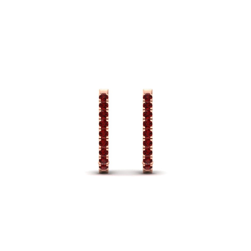 Round Cut 0.25 Ct Diamond Hoop Earrings