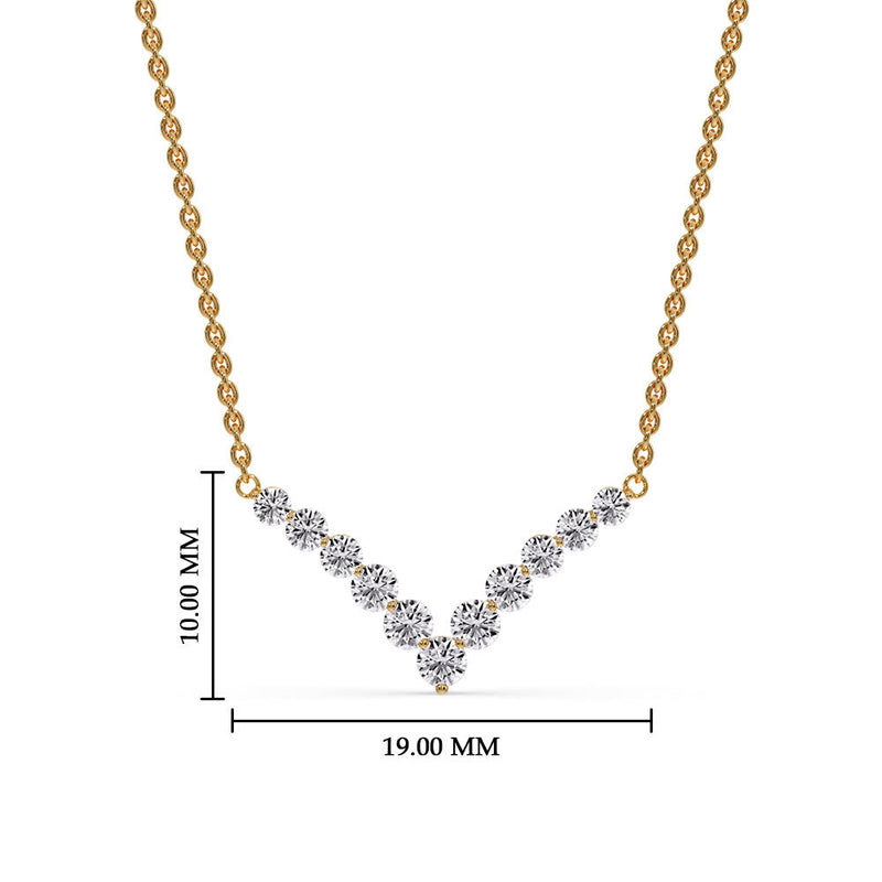 Round Graduated V-Necklace