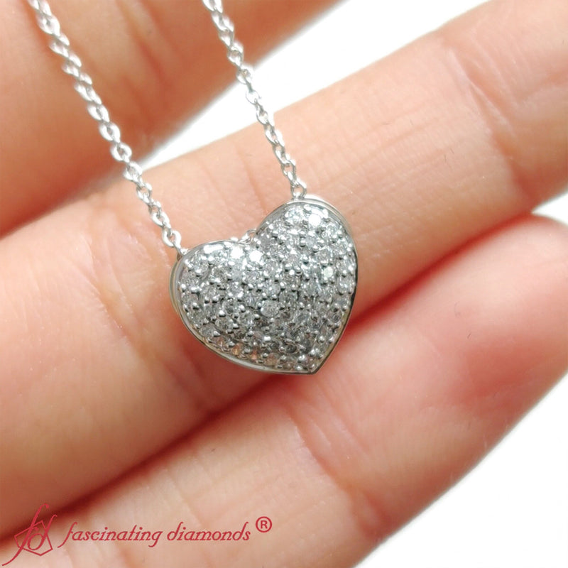 Heart Cluster Diamond Pendant