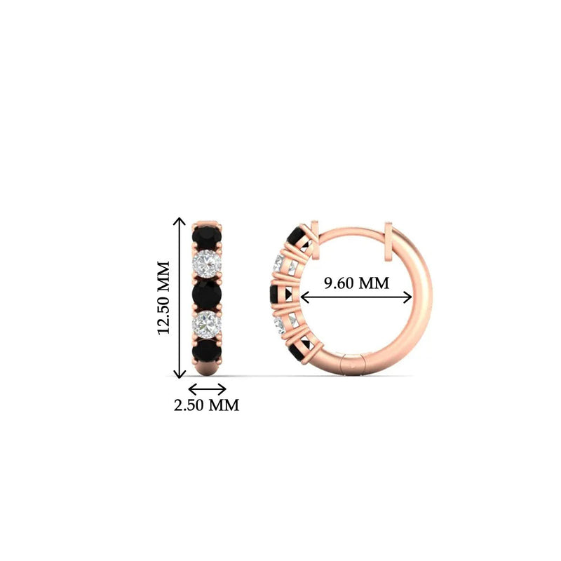 1/2 Carat Stunning Five Stone Huggie Hoops Earrings