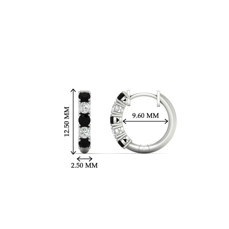 1/2 Carat Stunning Five Stone Huggie Hoops Earrings