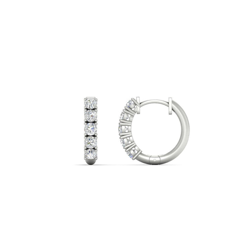 1/2 Carat Stunning Five Stone Huggie Hoops Earrings
