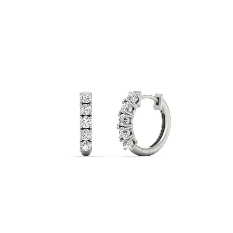 1/2 Carat Stunning Five Stone Huggie Hoops Earrings