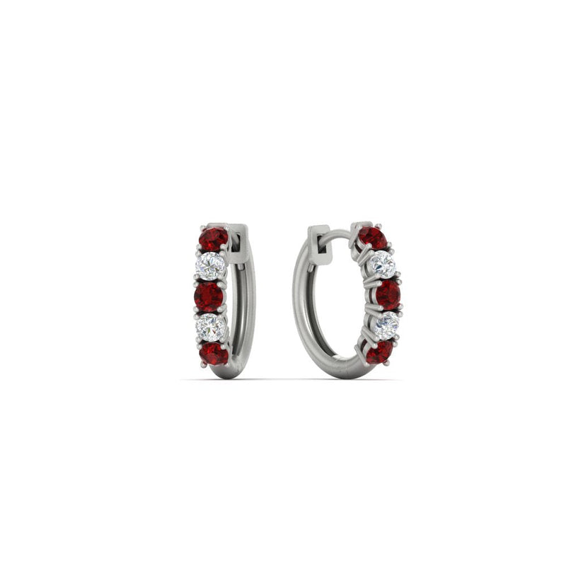1/2 Carat Stunning Five Stone Huggie Hoops Earrings