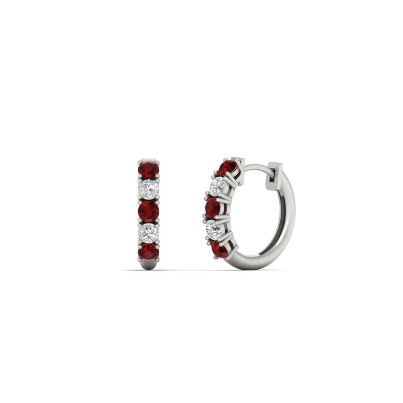 1/2 Carat Stunning Five Stone Huggie Hoops Earrings