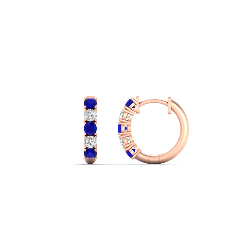 1/2 Carat Stunning Five Stone Huggie Hoops Earrings