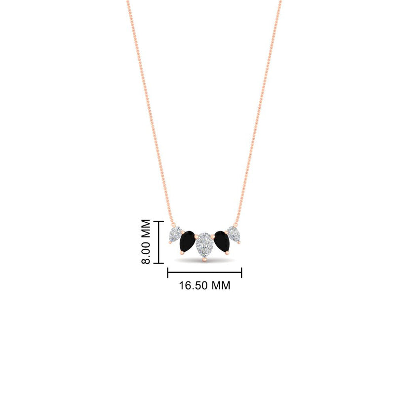 0.75 Carat 5 Stone Pear Shaped Diamond Necklace