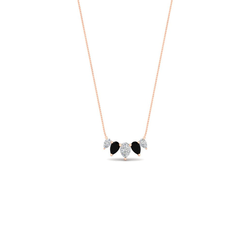 0.75 Carat 5 Stone Pear Shaped Diamond Necklace