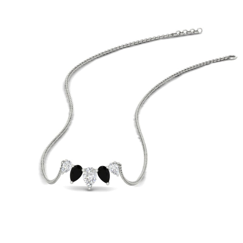 0.75 Carat 5 Stone Pear Shaped Diamond Necklace