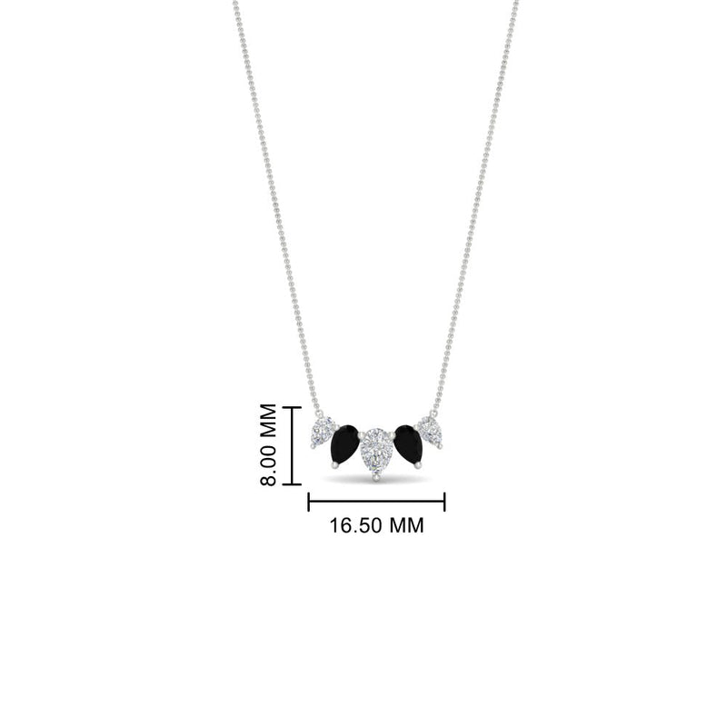 0.75 Carat 5 Stone Pear Shaped Diamond Necklace