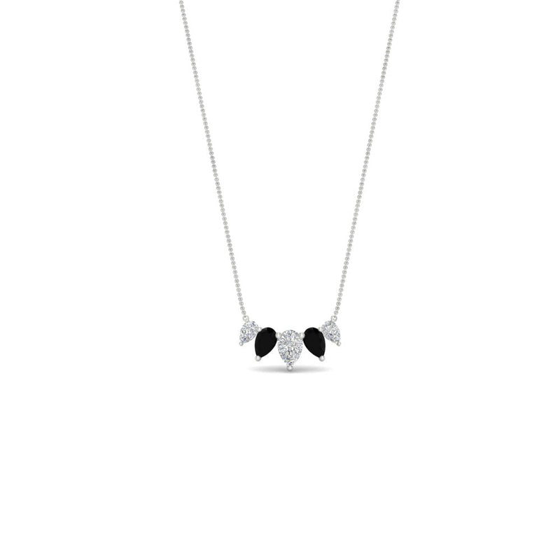 0.75 Carat 5 Stone Pear Shaped Diamond Necklace