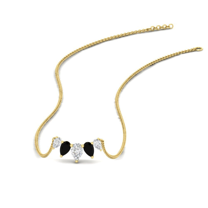 0.75 Carat 5 Stone Pear Shaped Diamond Necklace