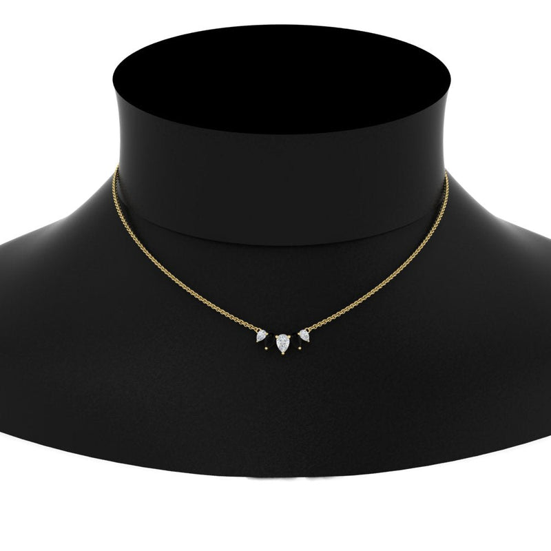 0.75 Carat 5 Stone Pear Shaped Diamond Necklace