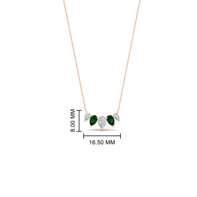 0.75 Carat 5 Stone Pear Shaped Diamond Necklace