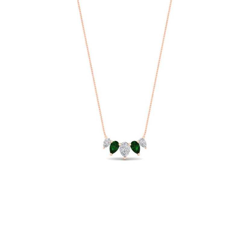 0.75 Carat 5 Stone Pear Shaped Diamond Necklace