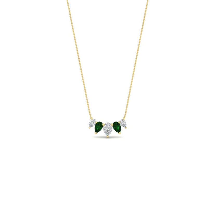 0.75 Carat 5 Stone Pear Shaped Diamond Necklace