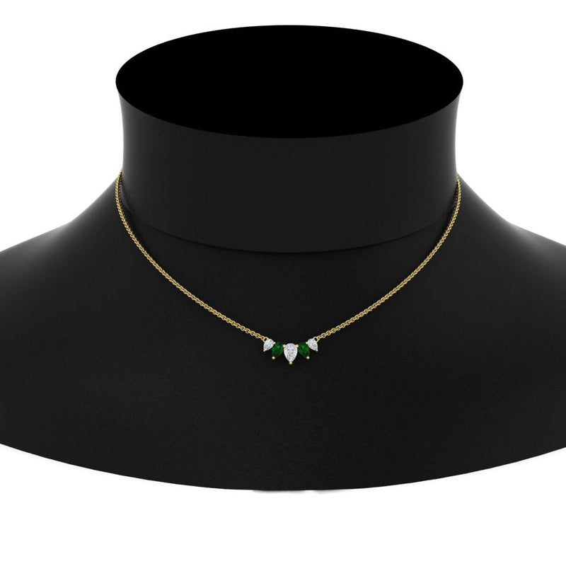 0.75 Carat 5 Stone Pear Shaped Diamond Necklace