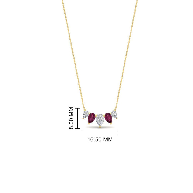 0.75 Carat 5 Stone Pear Shaped Diamond Necklace