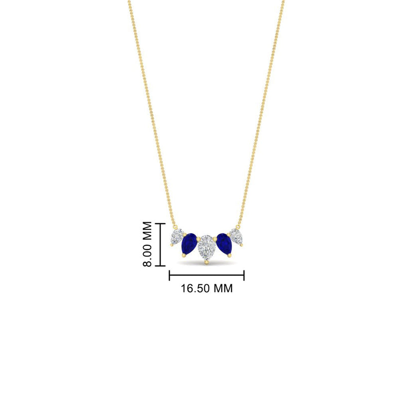 0.75 Carat 5 Stone Pear Shaped Diamond Necklace