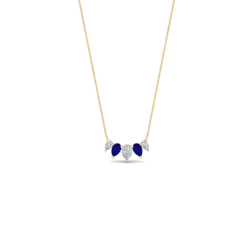 0.75 Carat 5 Stone Pear Shaped Diamond Necklace