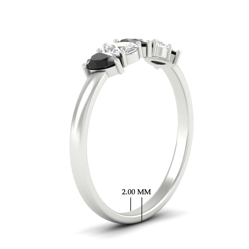 0.75 Carat 5 Stone Wedding Band Diamond Teardrop