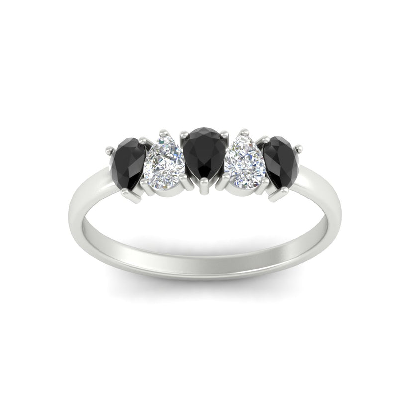 0.75 Carat 5 Stone Wedding Band Diamond Teardrop