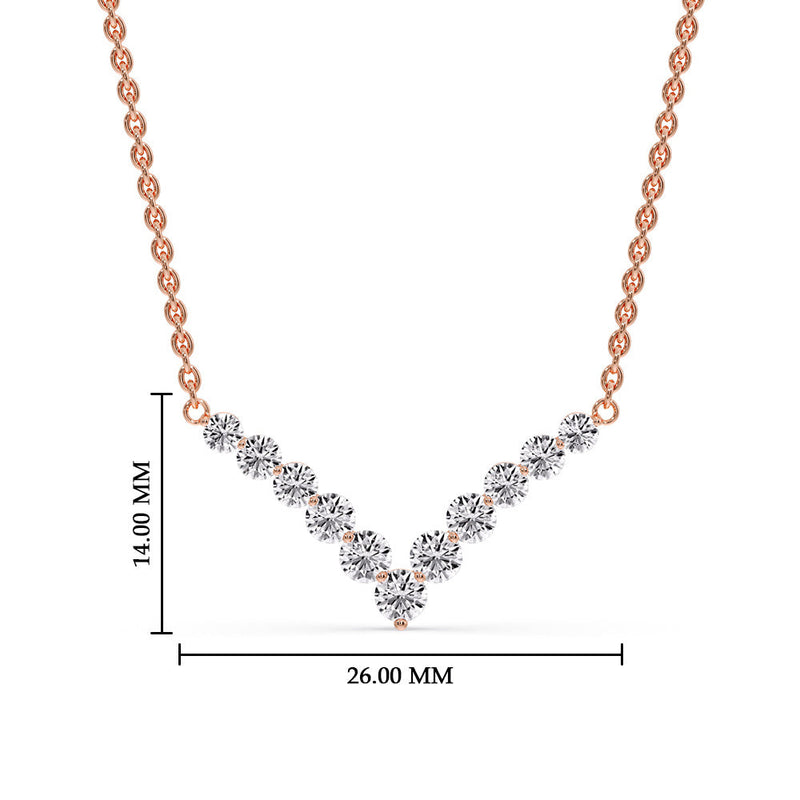 Round Graduated V-Necklace