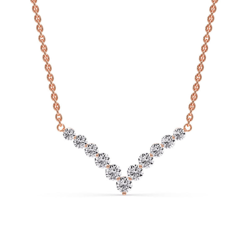 Round Graduated V-Necklace