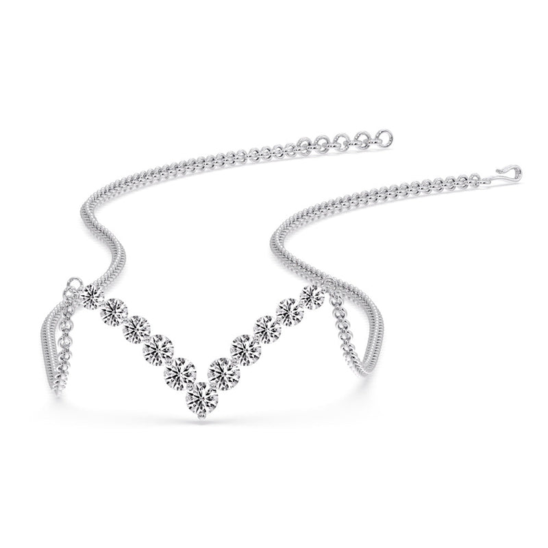 Round Graduated V-Necklace