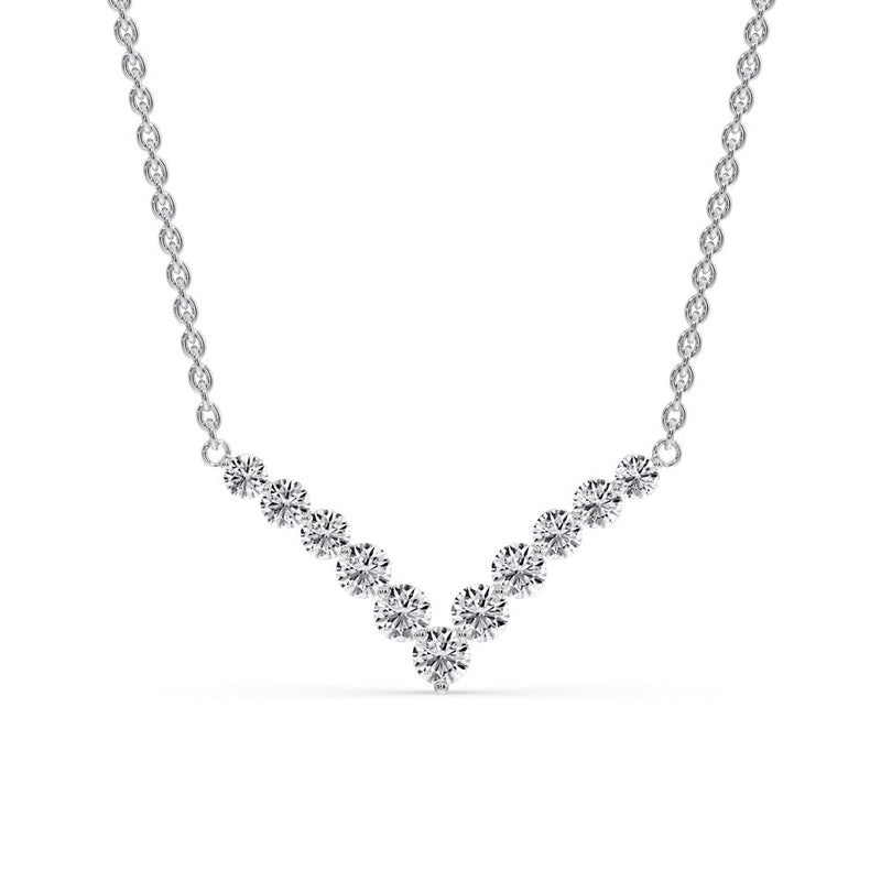 Round Graduated V-Necklace