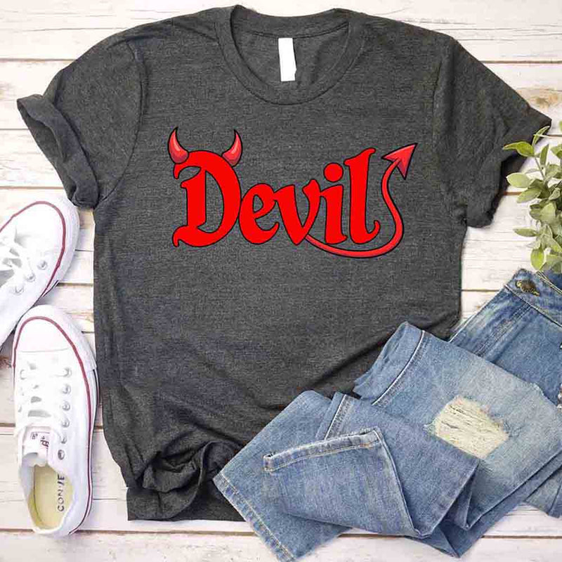 I Put the D in Devil Shirts For Couples Funny Matching Him & Her Halloween T-Shirts