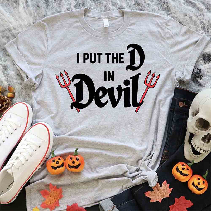 I Put the D in Devil Shirts For Couples Funny Matching Him & Her Halloween T-Shirts