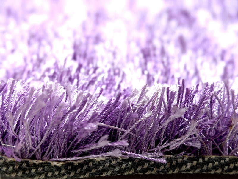 DaDa Bedding Shaggy Soft Door Mat Carpet Rug - 20" x 32" Striped Shiny Purple Lavender