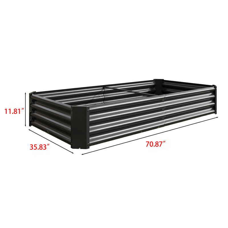 Raised Garden Bed Outdoor 6×3×1 ft Metal Raised Rectangle Planter Bed