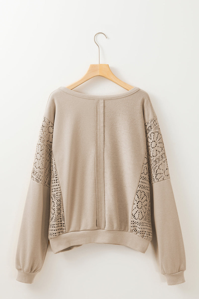 Rheaissa Seam Ribbed Trim Sweatshirt