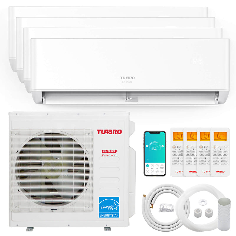 Greenland 42,000 BTU Quad-Zone(4) Mini Split AC with Heat Pump (R454B)