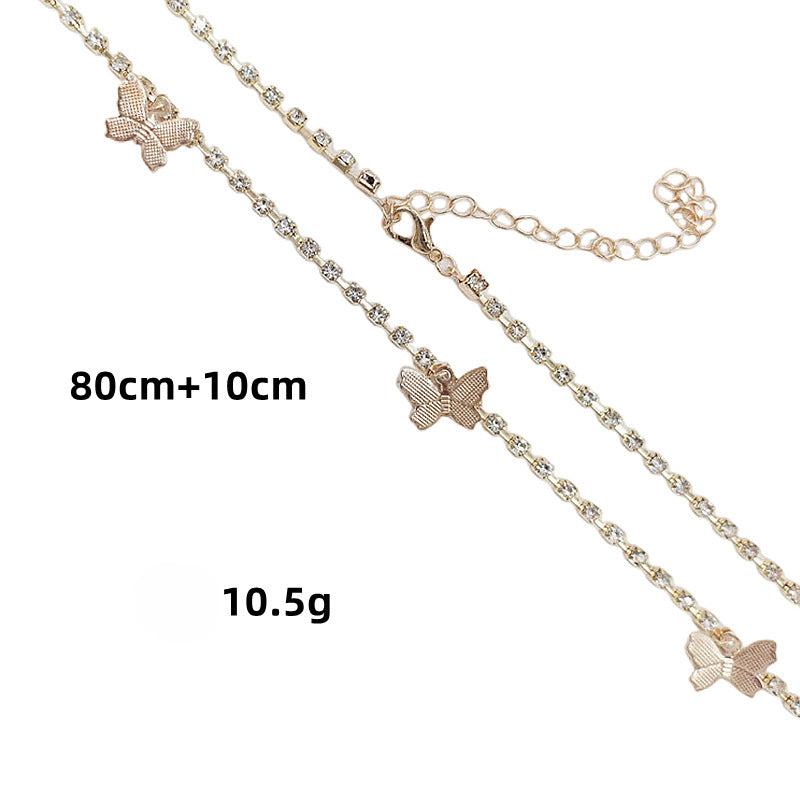 Sexy Bikini Waist Chain Crystals Butterfly Fashion Body Jewelry