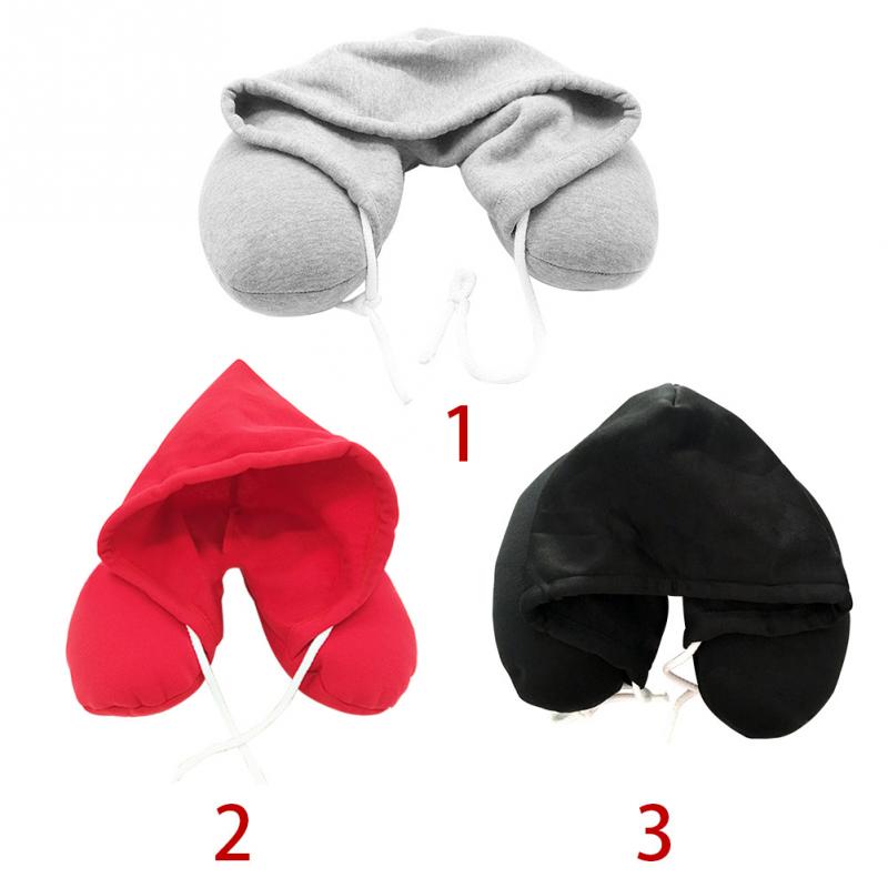 U shaped Neck Pillow soft Hooded Neck pillow for Travel