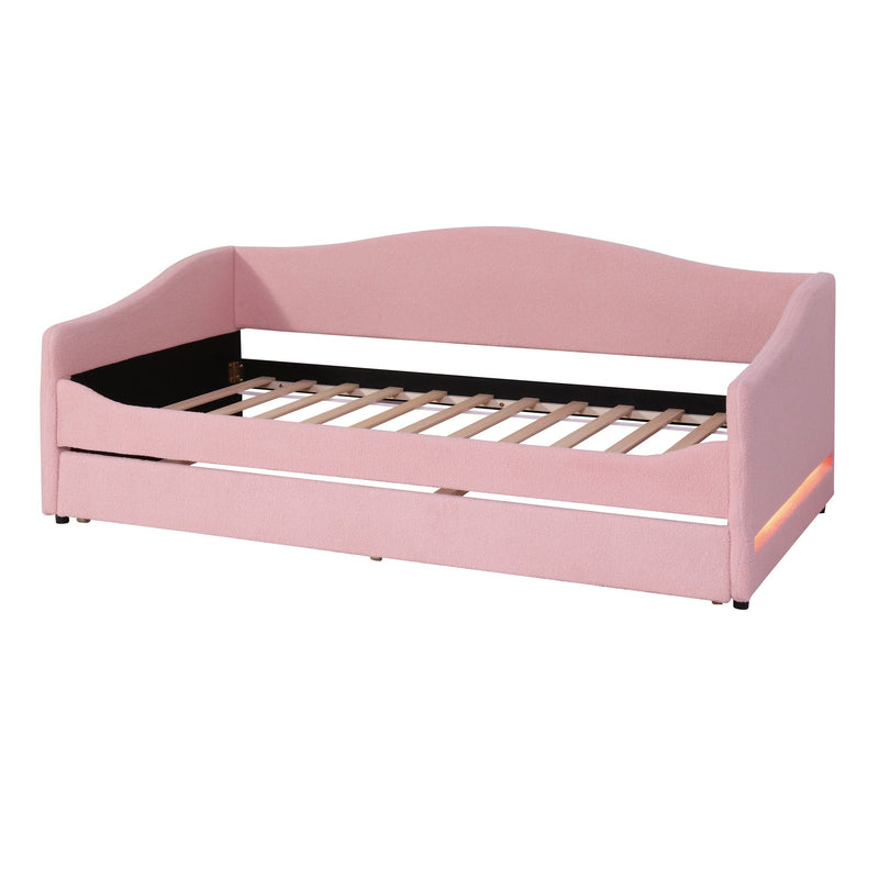 Design Upholstered Daybed With Light And Trundle
