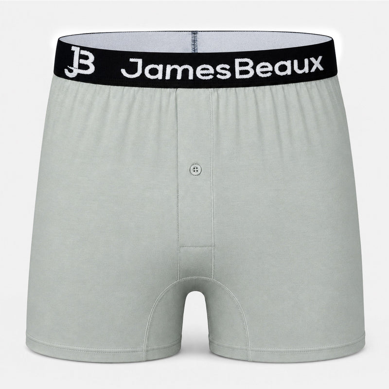 Men's Bamboo Boxer Shorts - Ultra-Soft & Breathable Underwear (Gray)