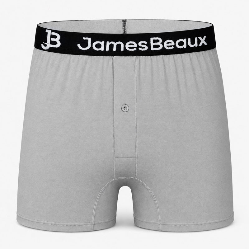 Men's Bamboo Boxer Shorts - Ultra-Soft & Breathable Underwear (Heather Gray)