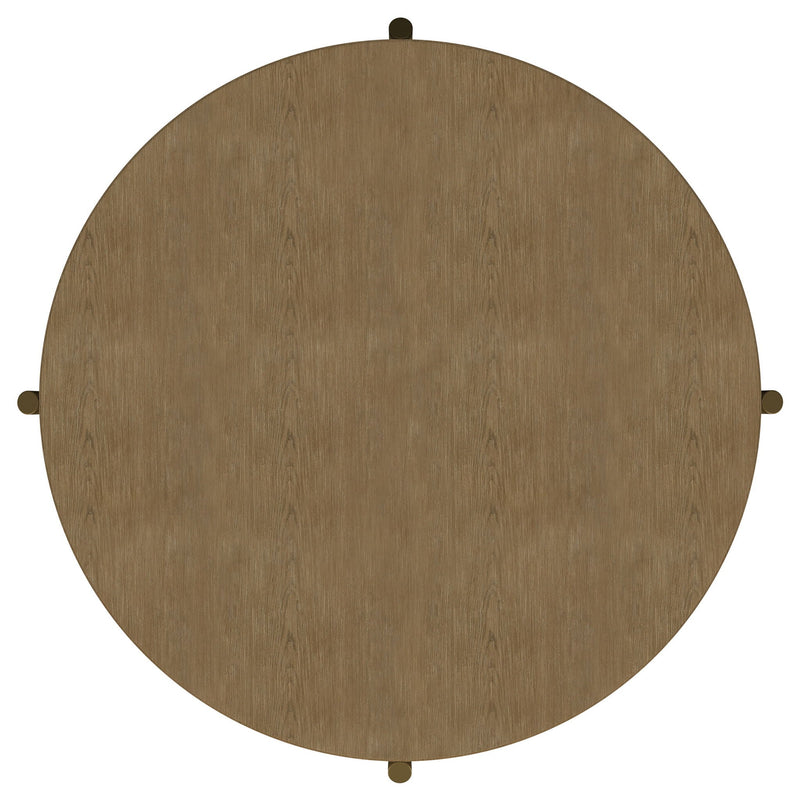 Arini Round Coffee Table With Storage Shelf Sand Wash