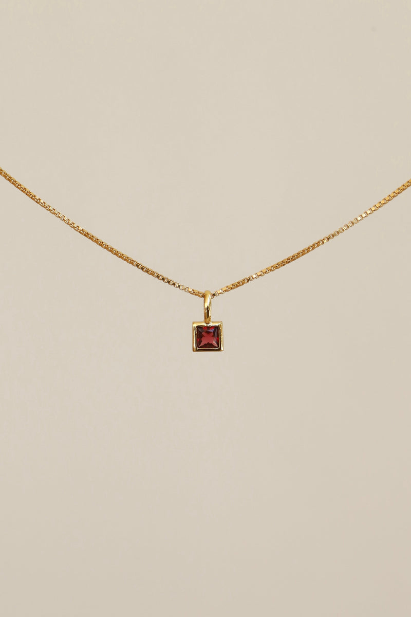 SQUARE BEZEL BIRTHSTONE CHARM